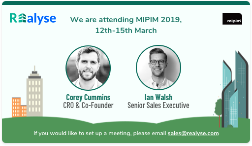 CumminsCorey's tweet photo. Very pleased to announce @REalyse_UK will be attending @MIPIMWorld in Cannes again this year. If anyone would like to grab a coffee or a drink please get in touch.

#MIPIM #MIPIMcannes #mipim2019 #REalyse #startup #proptech #buildtorent #bigdata https://t.co/t7uzUIStxB