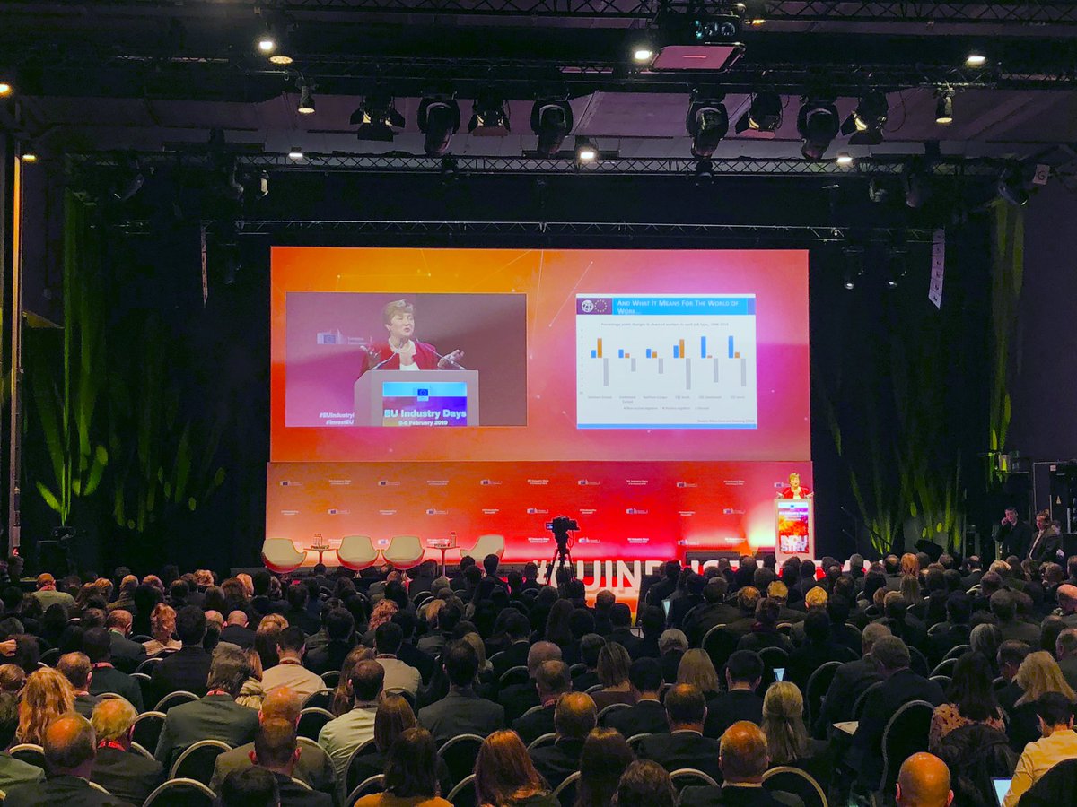 NovozymesEU's tweet photo. At the #EUIndustryDay @KGeorgieva @WorldBank stresses the role of policy makers in bringing clarity to business, investing in #innovation &amp; creating adaptable policies for the #EU https://t.co/bW5Ak3pLAF