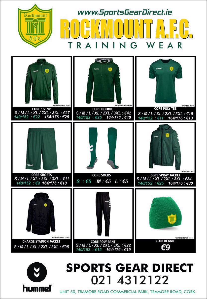 RockmountAFC's tweet photo. Our new Hummel range available to purchase from @SGDIreland call 021312122 to order.💚💛 https://t.co/VzkMdxtpDX