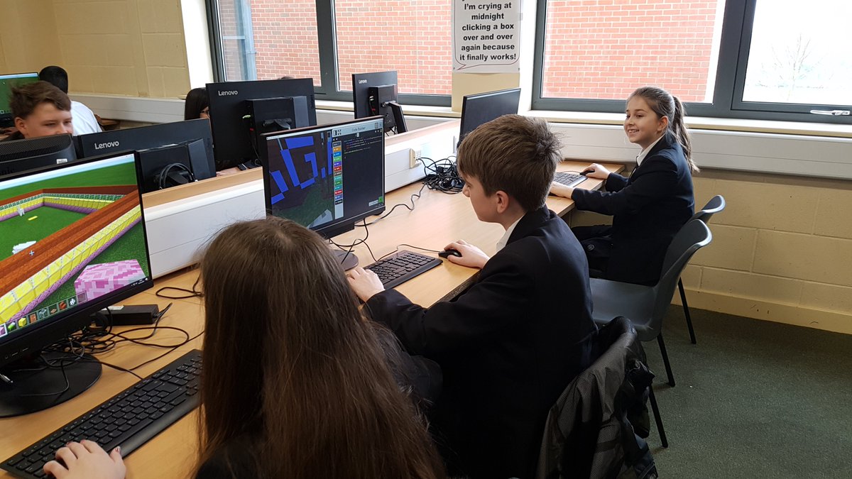 csarthurterry's tweet photo. Year 8 @ArthurTerrySch students are having a great time learning to code using @Minecraft Education Edition.  @MicrosoftEDU #MinecraftEdu https://t.co/9t4KaGxy1t