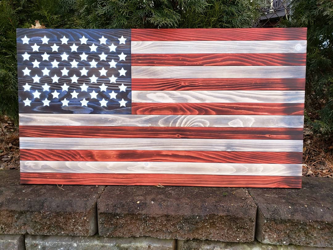 by_flags's tweet photo. Rustic American Flag I just finished 36 long 19 3/4 high #diy #rusticflag #americanflag https://t.co/A8Bic5wEhy