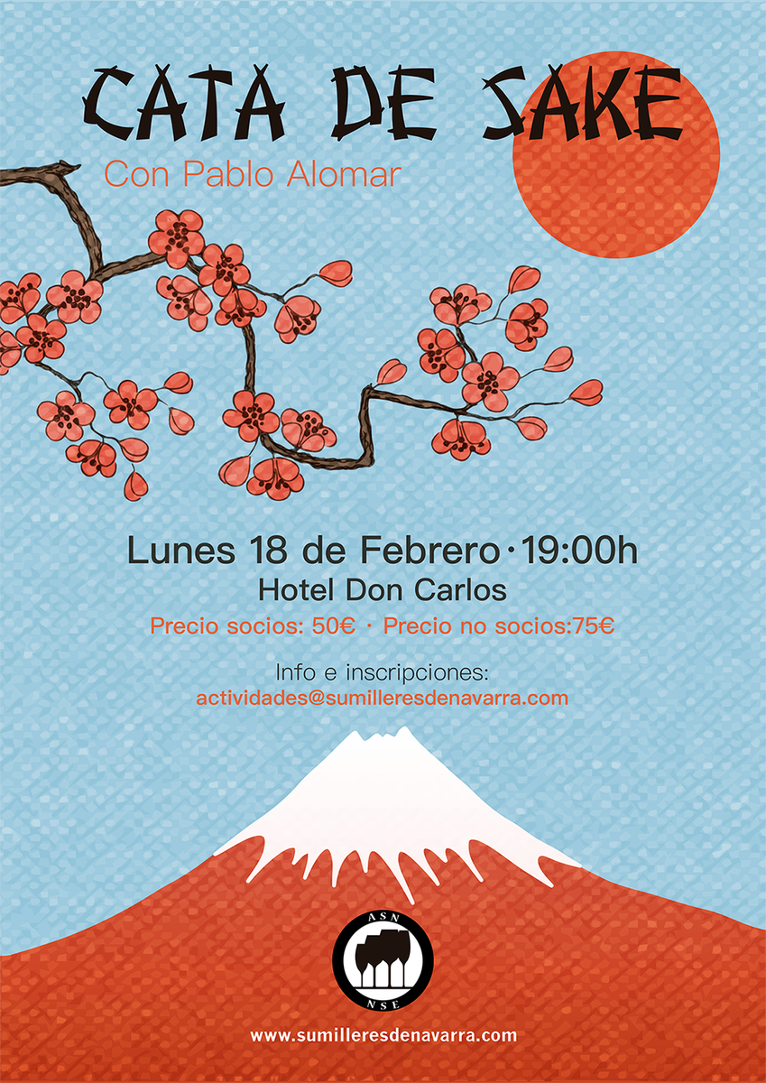 sumilleresNA's tweet photo. 📣 ¡Buenos días sumilleres!📣 Tenemos el placer de anunciaros nuestra próxima cata: #Cata de #Sake ⛩🎎🎊 dirigida por #PabloAlomar, el próximo lunes 18 de febrero a las 19h en el @hdoncarlos. Apúntate ya en: 📩actividades@sumilleresdenavarra.com https://t.co/kZXVDjl8L0