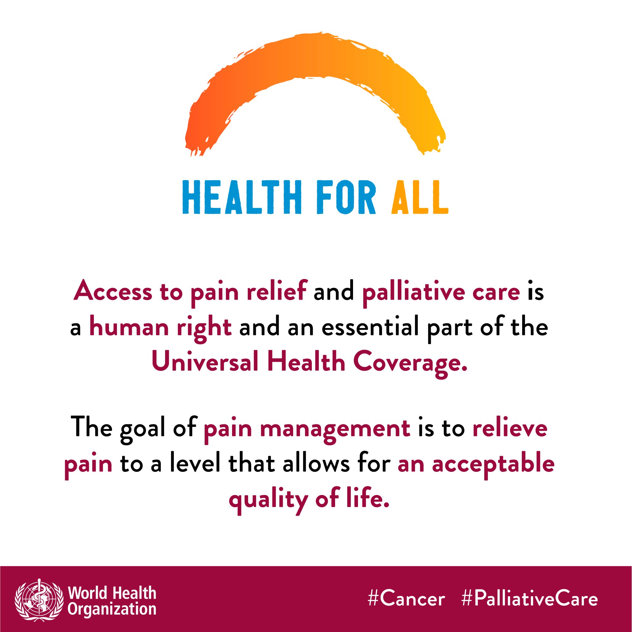 World Health Organization Who Na Twitteru Access To Pain Relief And Palliativecare Is A Human Right The Goal Of Pain Management Is To Relieve Pain To A Level That Allows For An