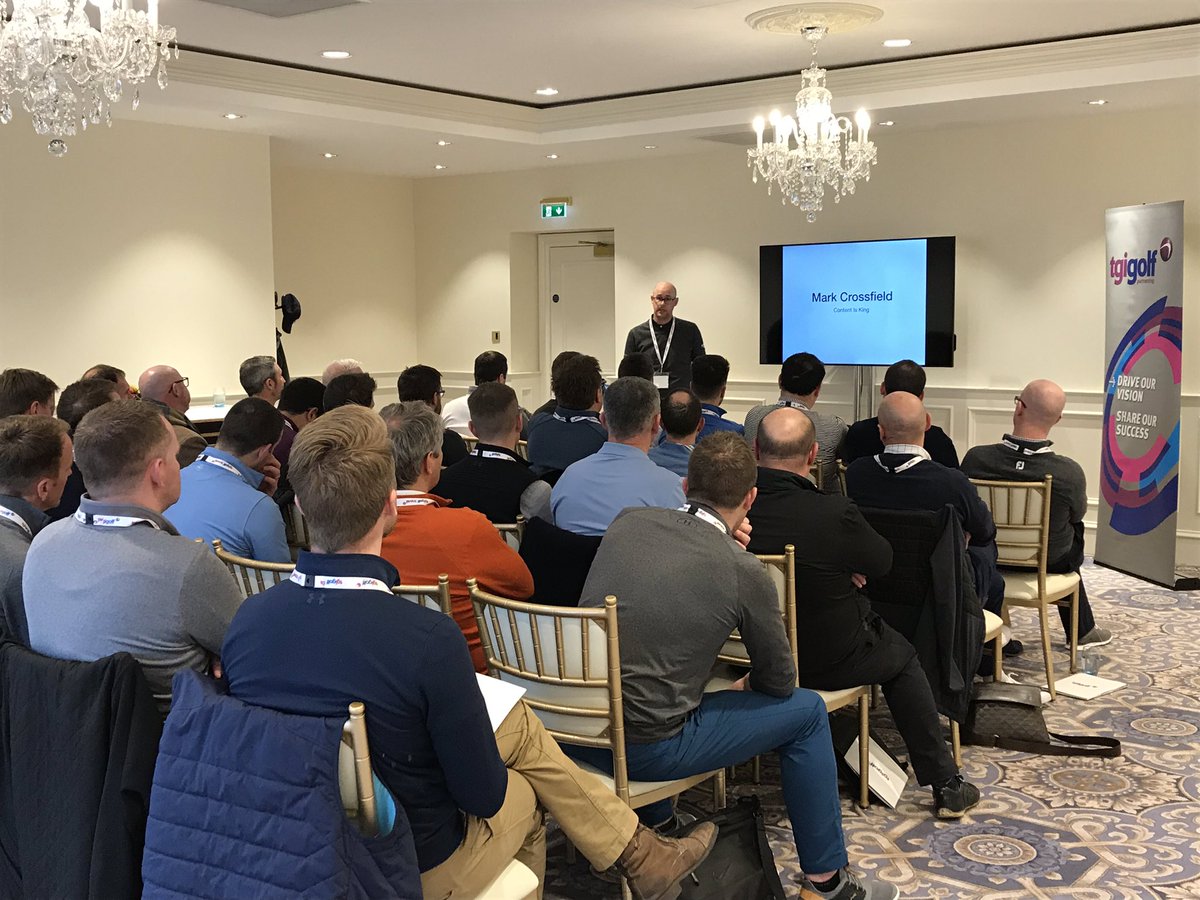 We’re underway at the Business Conference. Mark Crossfield (<a href="/4golfonline/">Mark Crossfield</a>) discussing content #tgiBusConf