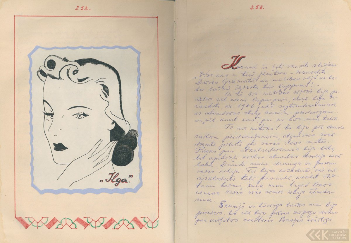 LFK Autobiogrāfiju krājumā publicējam Artūra Krūma 1954. g. sarakstītās atmiņas ar nosaukumu "Pagātnes ēnas" jeb "Sievietes manā dzīvē", papildinātas ar autora ilustrācijām un sieviešu portretiem.
garamantas.lv/lv/collection/…
Aicinām iesaistīties šī aizraujošā materiāla pārrakstīšanā!