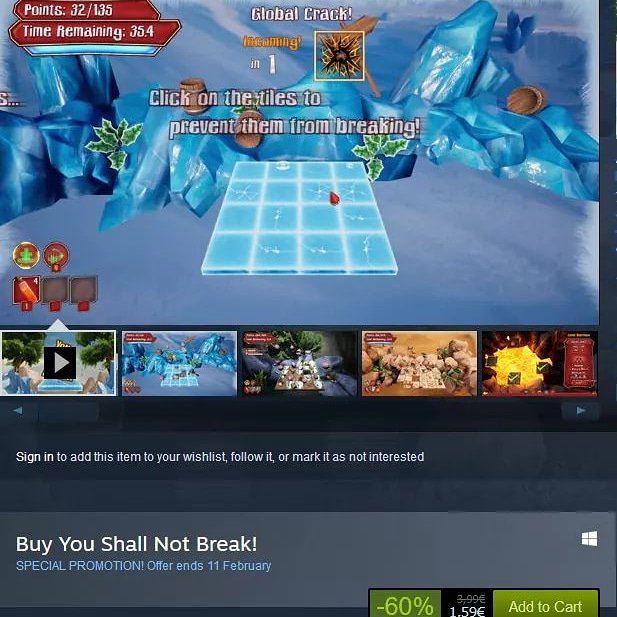 EvistoriaGames's tweet photo. We are celebrating Steam's Lunar New Year Sale with 60% off on #YouShallNotBreak! Don't miss out! #gamedev #indiegame #indiedev #UnrealEngine https://t.co/gGs2tBlicN