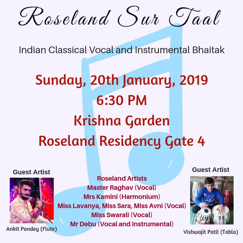 sidharth_naik's tweet image. Glad to share that we have started an Indian classical music club in our society at Roseland Residency @roselandresi to promote Indian classical music and give a platform specially young generation from our society.  #ICMRevolution