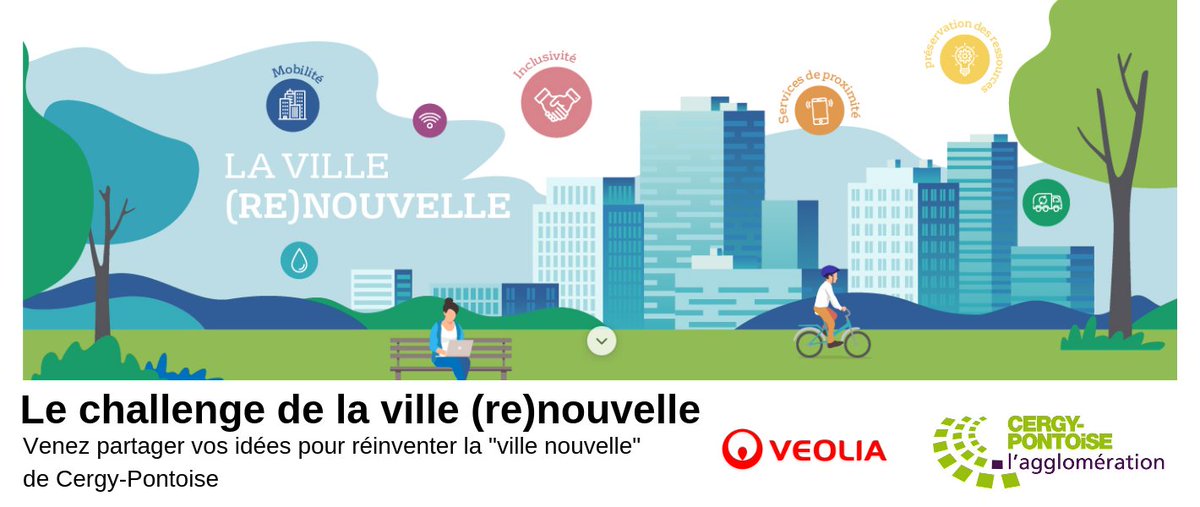 CCI_95's tweet photo. [#Challenge] : #StartUp, #Etudiants, #PME du territoire… @Veolia &amp; @CergyPontoise95 lancent le #ChallengeOpenInnovation sur le thème de « La ville (re)nouvelle ». 
Imaginez la ville de demain et réinventez le Grand Centre de Cergy-Pontoise. Candidatez ! : https://t.co/UXFaNMqoTe https://t.co/0w9lRW9BPp