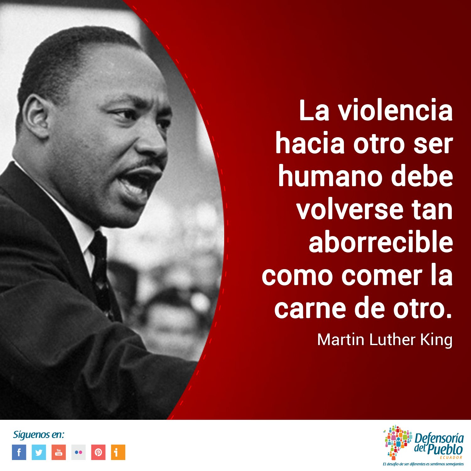 Defensoriadelpueblo On Twitter Felizmartes Compartimos Una Frase De Martin Luther King Trabajemos Por Un Mundo De Paz