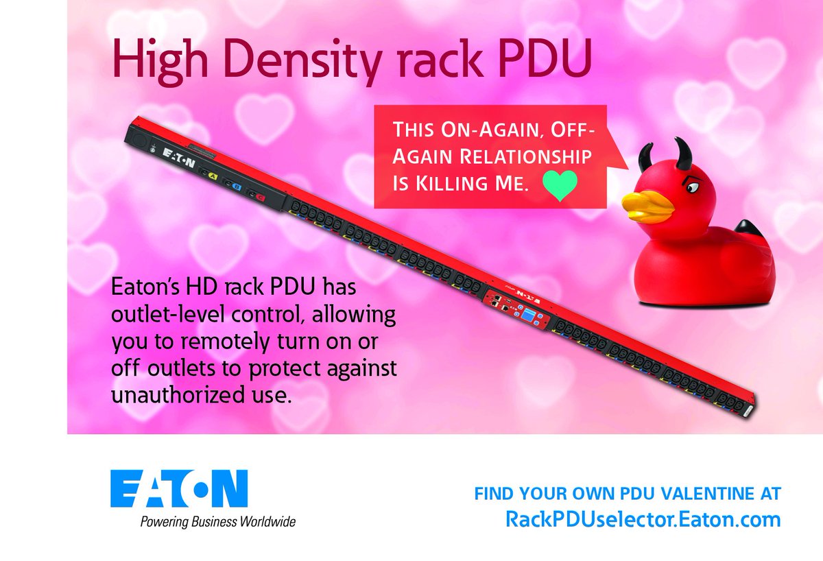 SwitchOnEaton's tweet image. Leave worry behind with our newest high density #rackPDU which has outlet-level control, so you can remotely turn outlets on or off. Find the #powerdistributionunit that works for you at rackPDUselector.Eaton.com