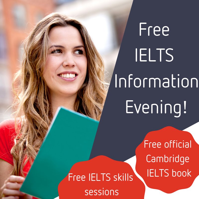 englishstudioD's tweet photo. Want to do the #IELTS exam and pass with flying colours? Come to our free IELTS Information Evening! Get a free Cambridge IELTS book, receive mini skills sessions and go in the draw to win a free IELTS exam worth €200! More information here: https://t.co/m89ofEblvQ https://t.co/iYjOscRaFK