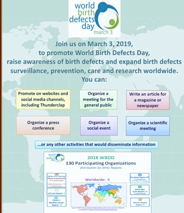 Meno di un mese al World birth defects day #WBDD2019 #PREVENTION #congenitaldisorders #3rdMarch19