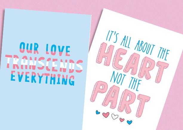 DesignerSeg's tweet photo. New cards! It's time to celebrate the T in LGBTQ+ with my new range of cards celebrating transgender love, journeys, people and those all important steps towards being you! Available online at https://t.co/vjpHgan71Q @thortful https://t.co/Cg5YAHrsC1