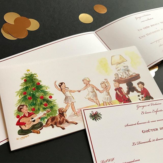 AC_Larroque's tweet image. Retour sur ces invitations de Noël, illustrées et mises en page 
Des petits cousins rassemblés pour Noël avec leurs grands-parents ❤️
...
#voscommandes #illustrationartists #illustration #drawing #procreateapp #cartedevoeux #aquarelle #portraitdefamille … bit.ly/2MRcUP4