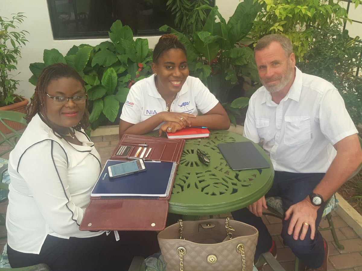 Discussing a possible collaboration with Natalie Morris of CESO (left) and Nikki Sewell Lewis from the Women's Resource Outreach Centre in Kingston. @CESOSACO @wrocjamaica #development #jamaica #WomenEmpowerment