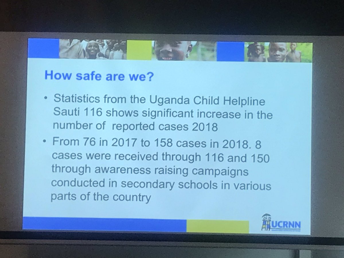 Number of online abuse cases on Uganda Child Helpline Sauti 116 increased from 76 in 2017 to 158 in 2018 - Ms Stella Ayo-Odong @ucrnn @UCC_Official @MoICT_Ug @NITAUganda1 #SaferInternetDay2019 #SaferInternetDayUG
