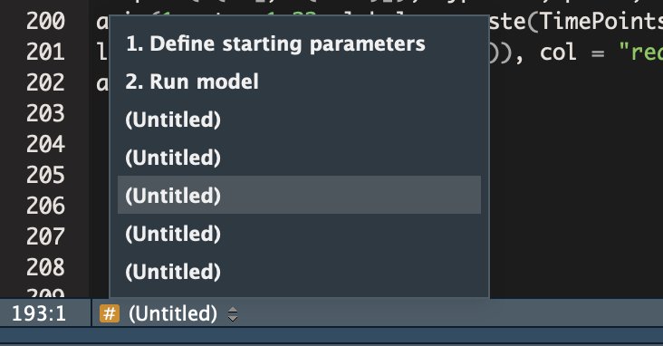 JezRoff's tweet photo. #tidycode! add ---- to the end of a line in #rstudio to create an index and collapse lines. This is the single most useful i've ever learned in R! Thank you @TaniaKenyon!!! #rstats https://t.co/cZSjJu8qqu
