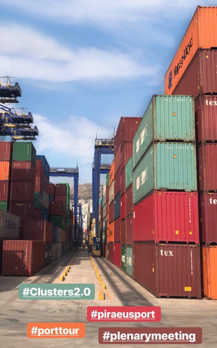 SEAbility_Ltd's tweet photo. One step closer to leverage the full potential of European #LogisticsClusters. 4th @Clusters20_EU project plenary #meeting is taking place now at 📍#Piraeus #Container 🛳️⚓️#Terminal. #SustainableLogistics #LogisticsClusters #massification #H2020 https://t.co/Kz7eQx5l1L