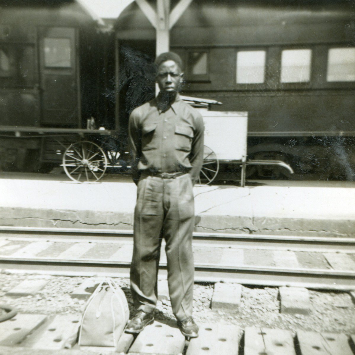 Happy Birthday to Hammerin' Hank who turns 85 today. In this photo taken in 1951, a 17-year-old Hank Aaron is about to leave home to play with Negro League Indianapolis Clowns. During his short stint there (26 games) he hit .366, belted 5 HRs, knocked in 33 runs and stole 9 bases
