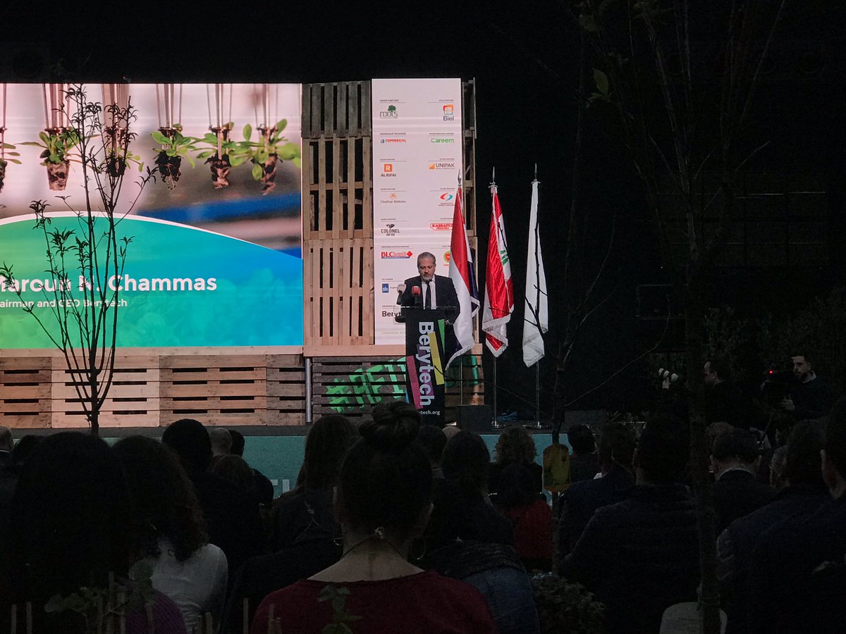 berytech's tweet photo. ‘Universities, government, business institutions, inspired entrepreneurs and funds are needed to rise with the Lebanese Agri-food sector.’ @marounchammas at #AFID2019 https://t.co/PQ0NbLgLUH