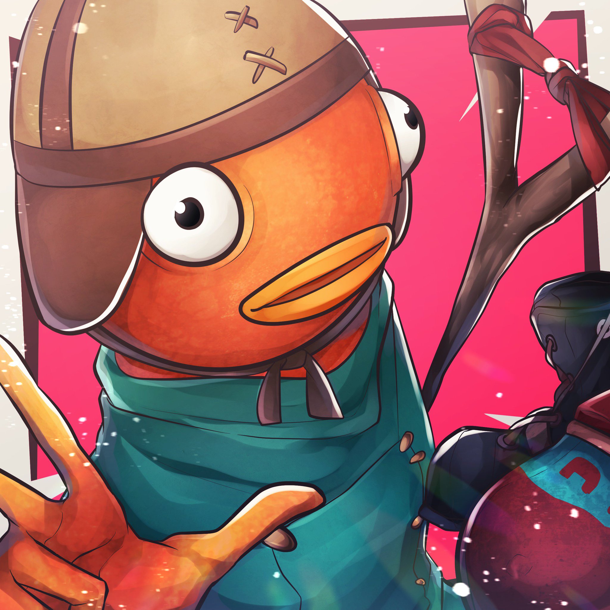 桐谷カナメ בטוויטר お友達に描いたフィッシュスティックとレーザーチョンプ Fortnite フォートナイト Fortniteart フォートナイトイラスト