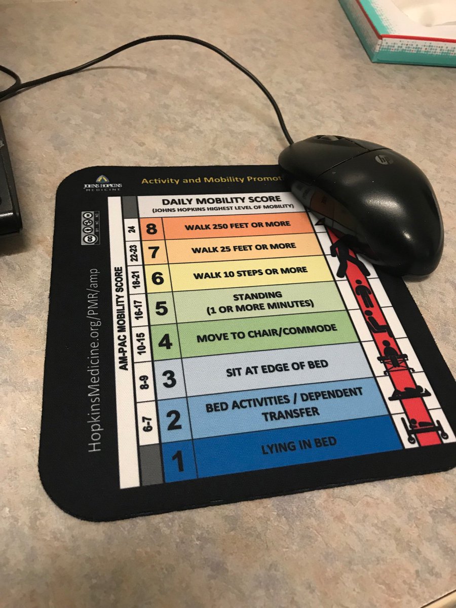 Mvmnt_Is_Med's tweet photo. This @RehabHopkins @HopkinsAMP HLM mousepad is the real deal. Thanks guys! #acutept #bedrestisbad #movementismedicine https://t.co/7SYjfgE6hJ