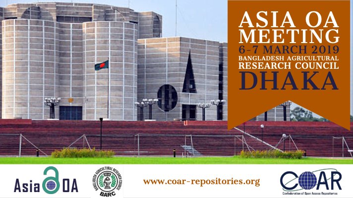 COAR_eV's tweet photo. You can still register for the COAR #AsiaOA Meeting at https://t.co/wm4XfdRklK The meeting will take place in Dhaka, hosted by #BARC on 6-7 March. #openaccess #openscience #nextgenrespositories @asian_oa @OAIndia https://t.co/5UfgDCU5Bu