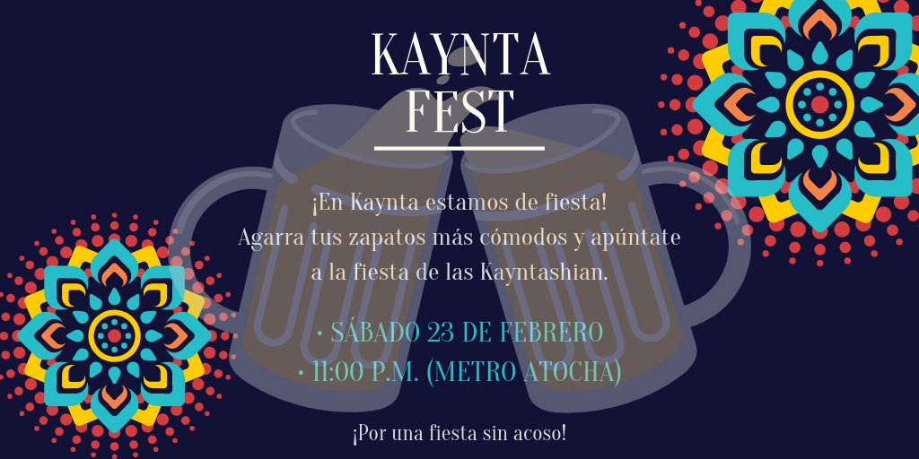 kayntamadrid's tweet photo. ¡Ya tenemos la próxima quedada de Kaynta! 💜��🎉
#KayntaFest2019 #Porunafiestasinacoso #Kayntashian #KayntaFest https://t.co/JqwiM9tJQ3