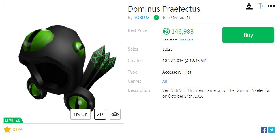 Roblox Limited Dominus Praefectus, Video Gaming, Video Games