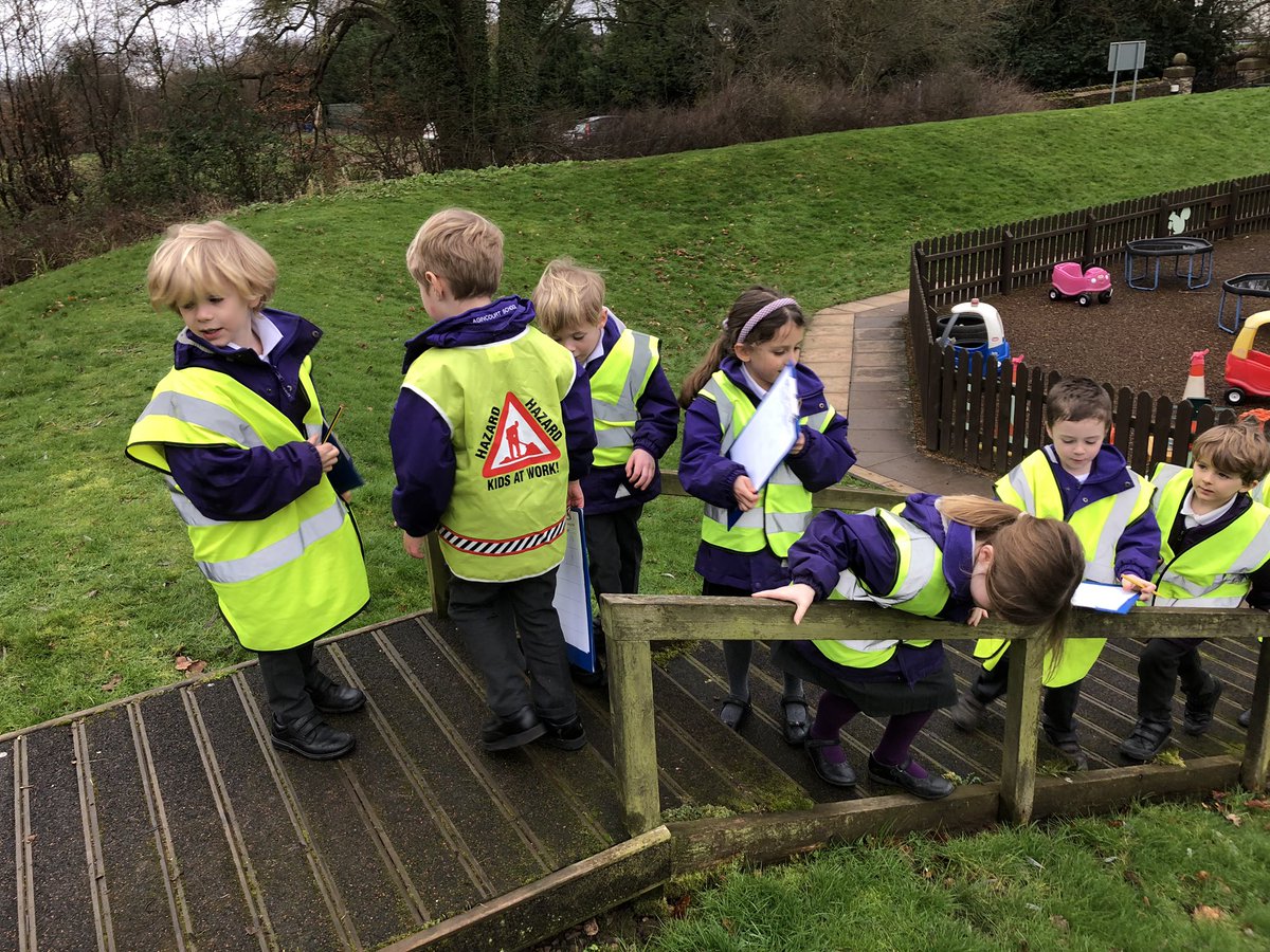 Year 1 Health & Safety Risk Assessment team are hard at work this afternoon! #triphazard #healthandsafety #riskassessment