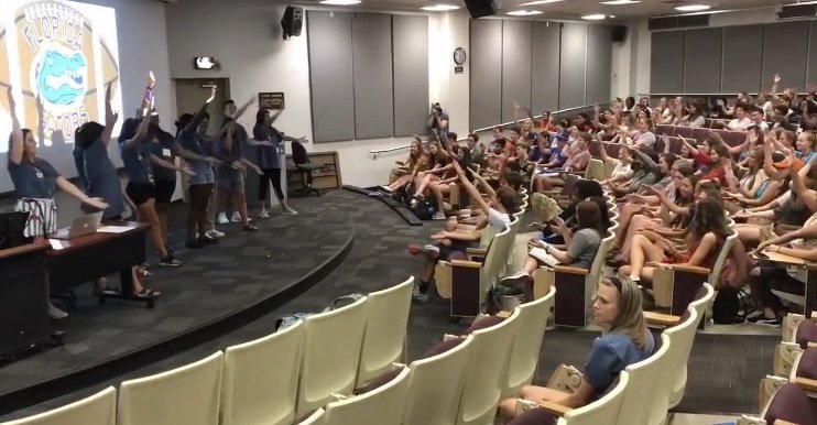 ufcjcsmi's tweet photo. If you’re coming to the swamp you need to learn to #gatorchomp #cjcsmi18 
~
Students who come to UF for #cjcsmi get the opportuntiy to learn from professionals in #broadcastjournalism #socialmedia #printmedia and more while getting the full gator experience. 
Register now! https://t.co/1N9tkSTNzO