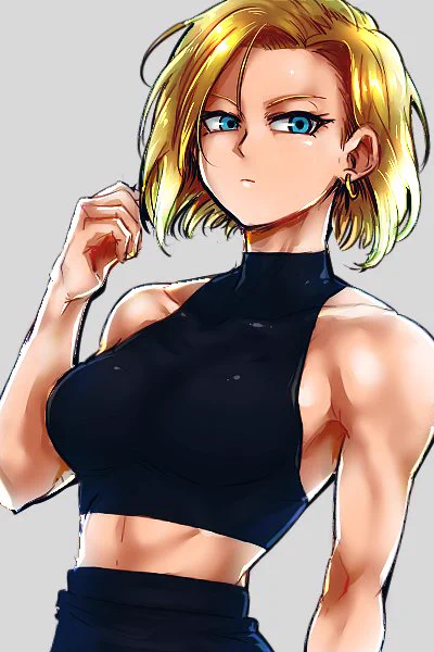('-`).。oO(おちつくのだ) #ドラゴンボール #人造人間18号 