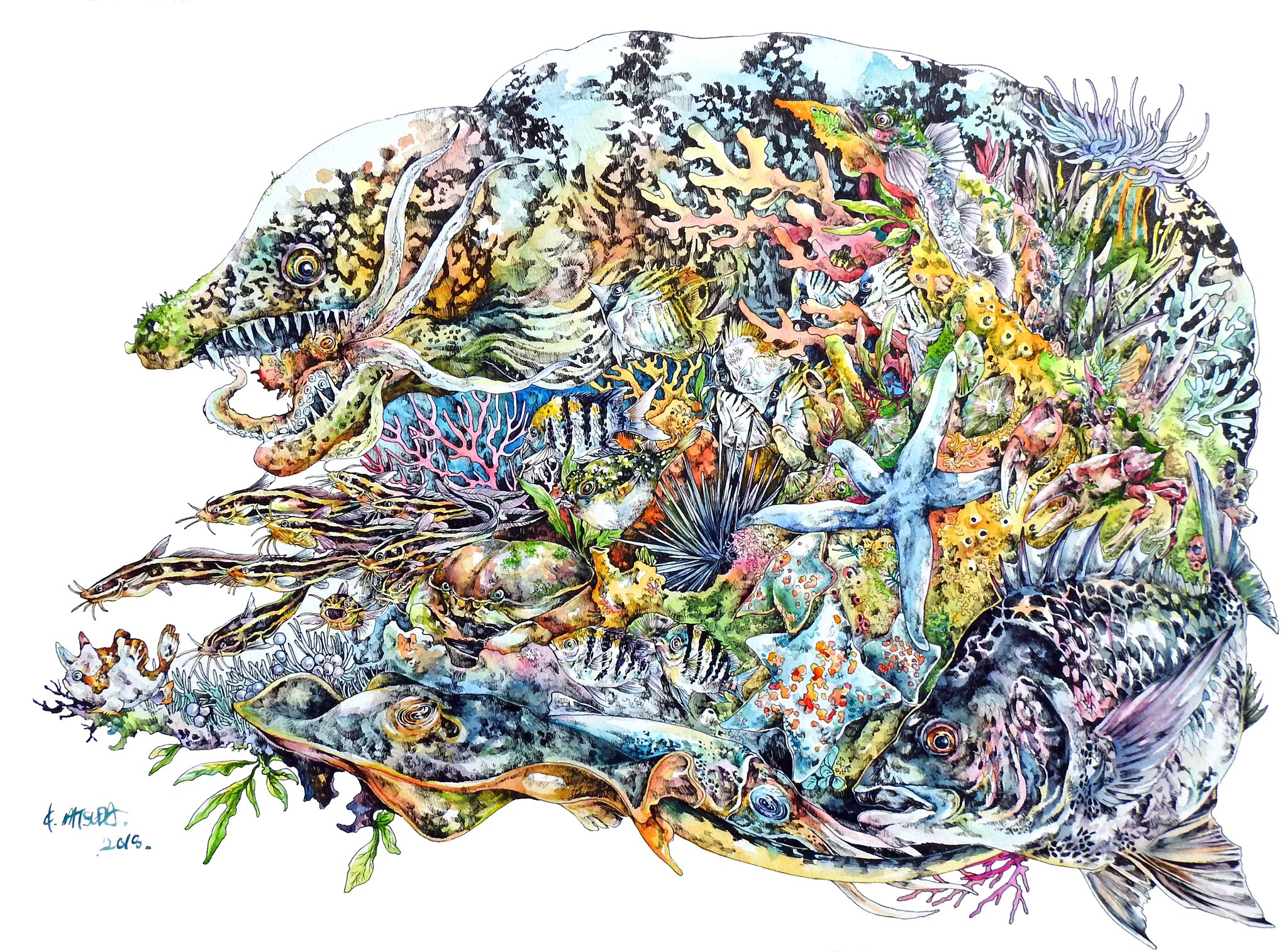 油彩画 魚の群れ m85367185921_1.jpg?1662848243