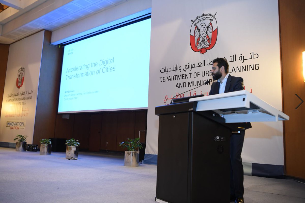 ciscomiddleeast's tweet photo. Cisco leads the discussions around Accelerating the Digital Transformation of Cities at @AbuDhabi_ADM Innovation week and showcases the smart city kinetic solution to its visitors. #CiscoCDA #CountryDigitization https://t.co/YvN2K29Gen