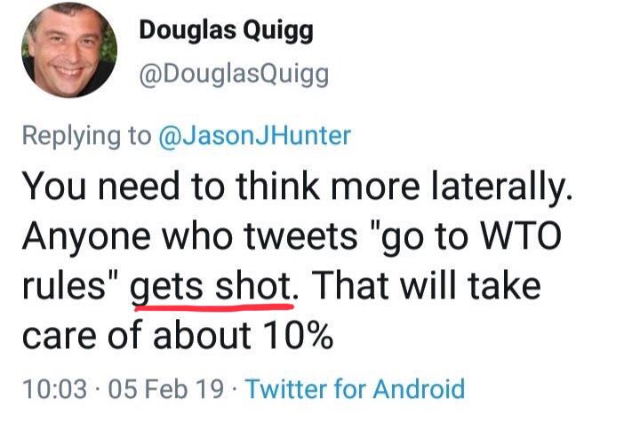 Hi @Age_UK 

Why do you work with someone who calls old people "stupid" and says people who disagree with his political opinions should be "shot"?

I hope you will condemn this disgusting behaviour and refuse to do any further work with Douglas!