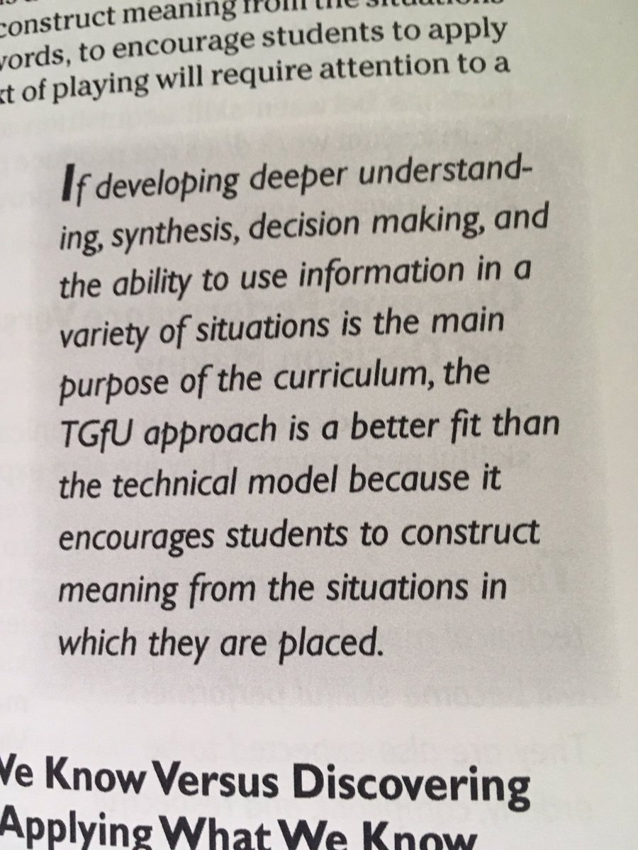 NH_Coaching_'s tweet image. “...students using this (TGfU) approach are less likely to ask: When can we play a game?”

#Constructivist #GameUnderstanding #DeeperMeaning #Context