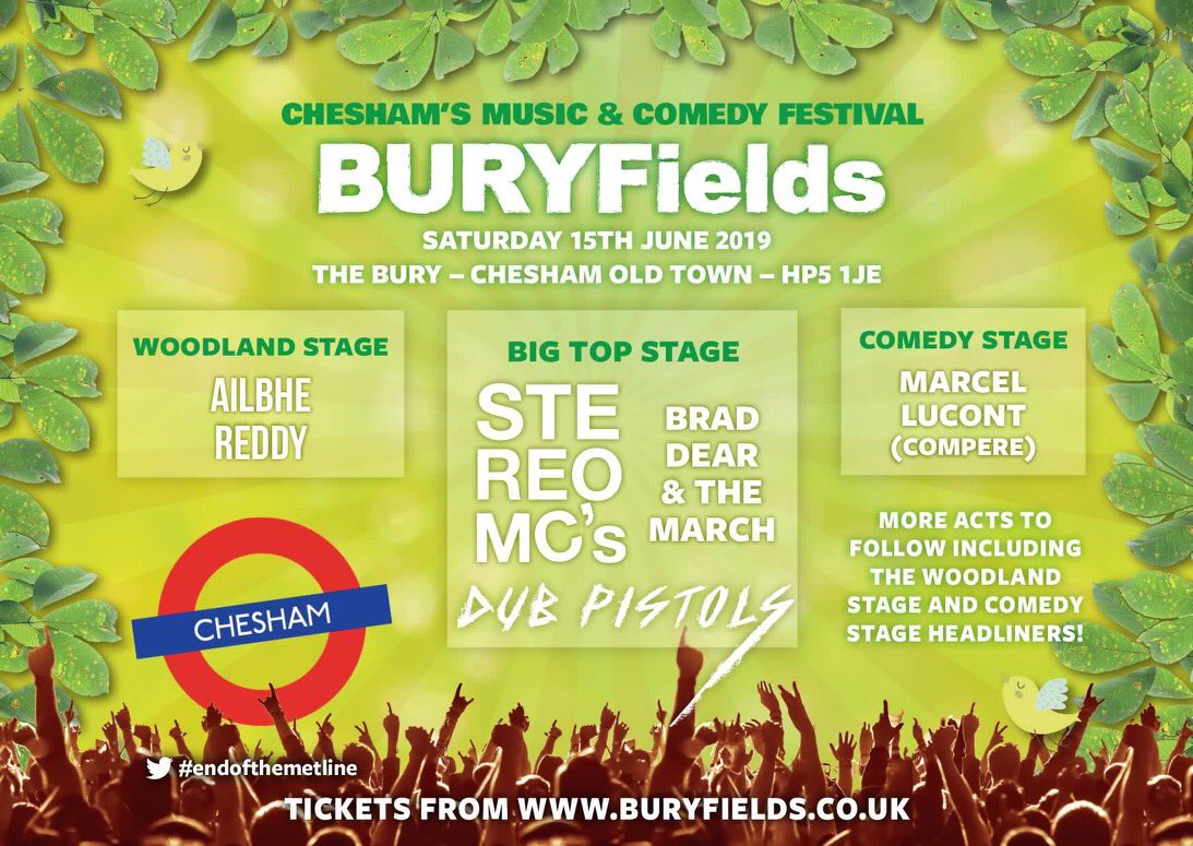 Banish those winter blues by getting your tickets for what promises to be the best BURYFields line up yet! Tickets at buryfields.co.uk  buryfields.co.uk
#stereomcs #dubpistols #marcellucont #festival #livemusic #comedy #summer #buryfields2019 #endofthemetline