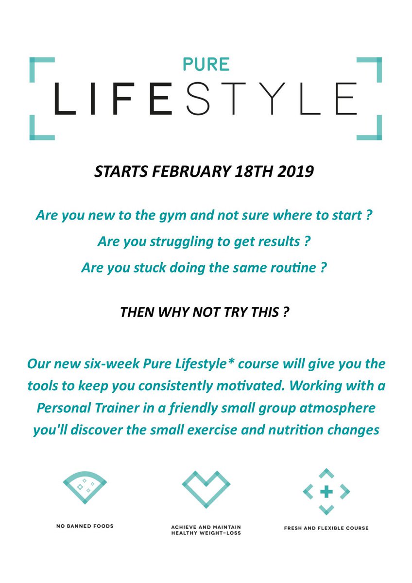 PureGymEdWest's tweet photo. Looking to change your lifestyle to help get those wanted results ? Why don’t you try our pure lifestyle course! Tweet me and il get back with more info #PureLifestyle #puregym #fitness https://t.co/stQjRl3qXy
