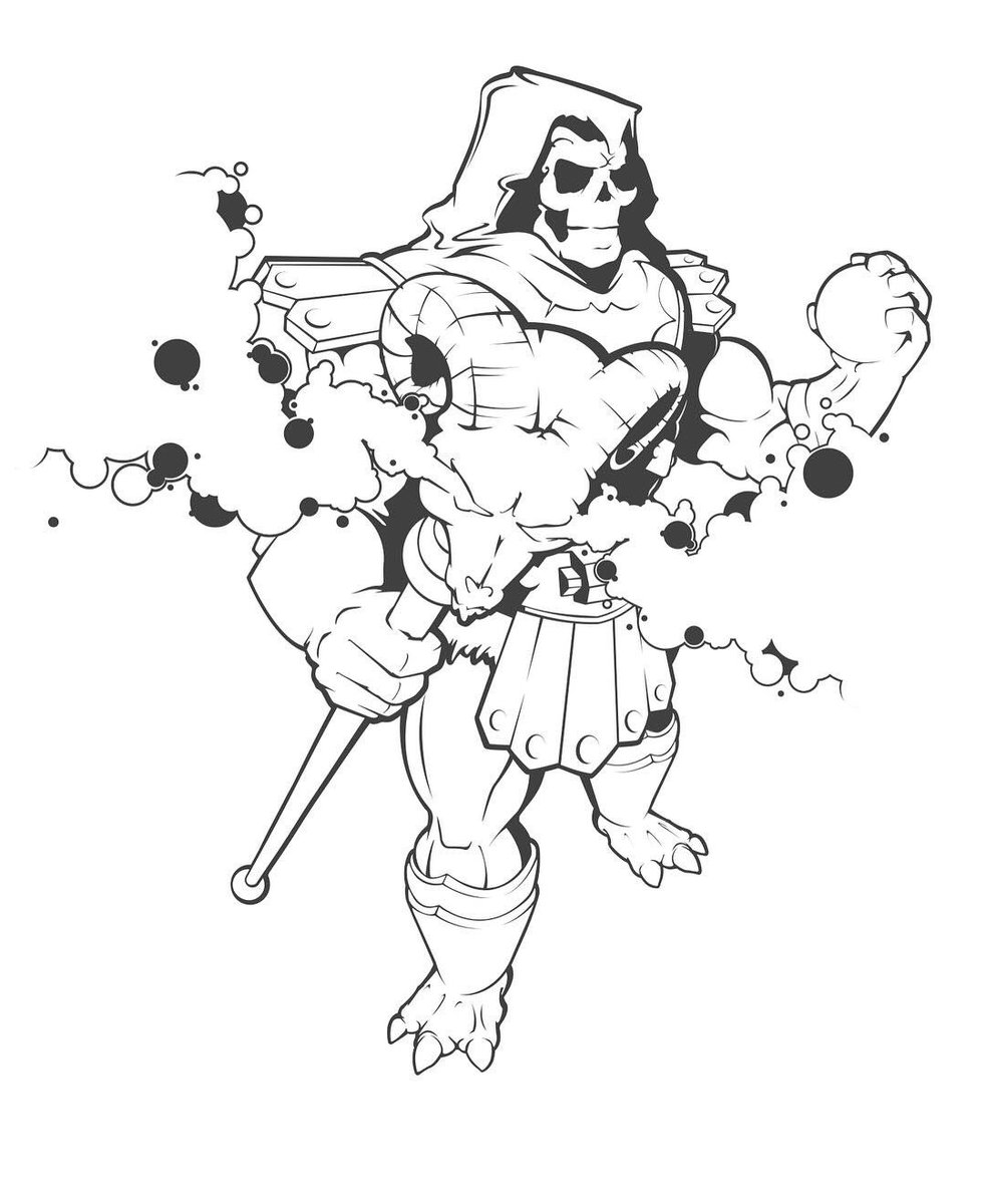 TCKstudios's tweet photo. Been drawing some #MOTU artwork lately. Here is some line art of #skeletor. 
#heman #80s #super7 #vector #illustration #drawing https://t.co/liiYjZUQuU