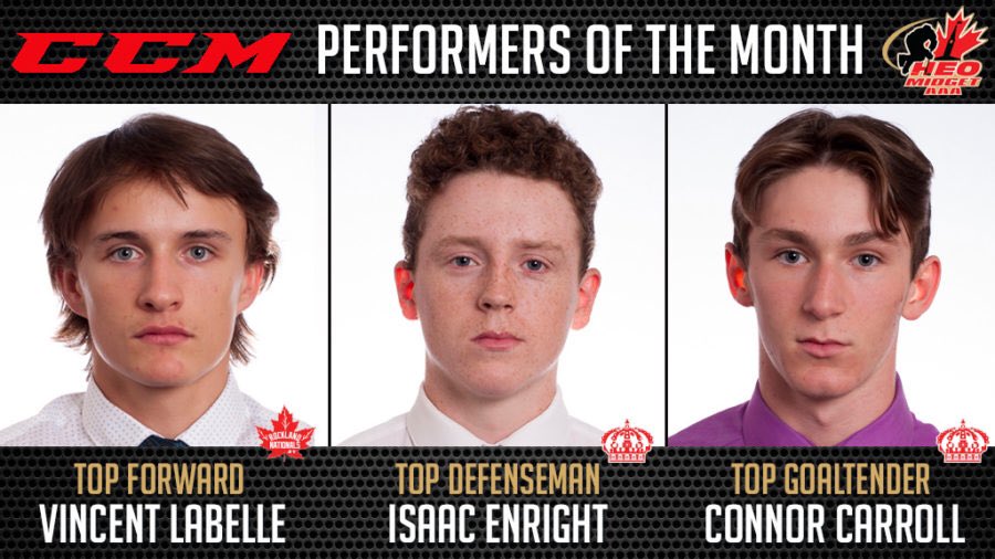 Release | @HEOMidgetAAA announces the <a href="/CCMHockey/">CCM Hockey</a> Performers of the Month for January

📷 icelevel.com
Graphic: Mark Kelly

More | heomidgetaaa.ca/ccm-performers…