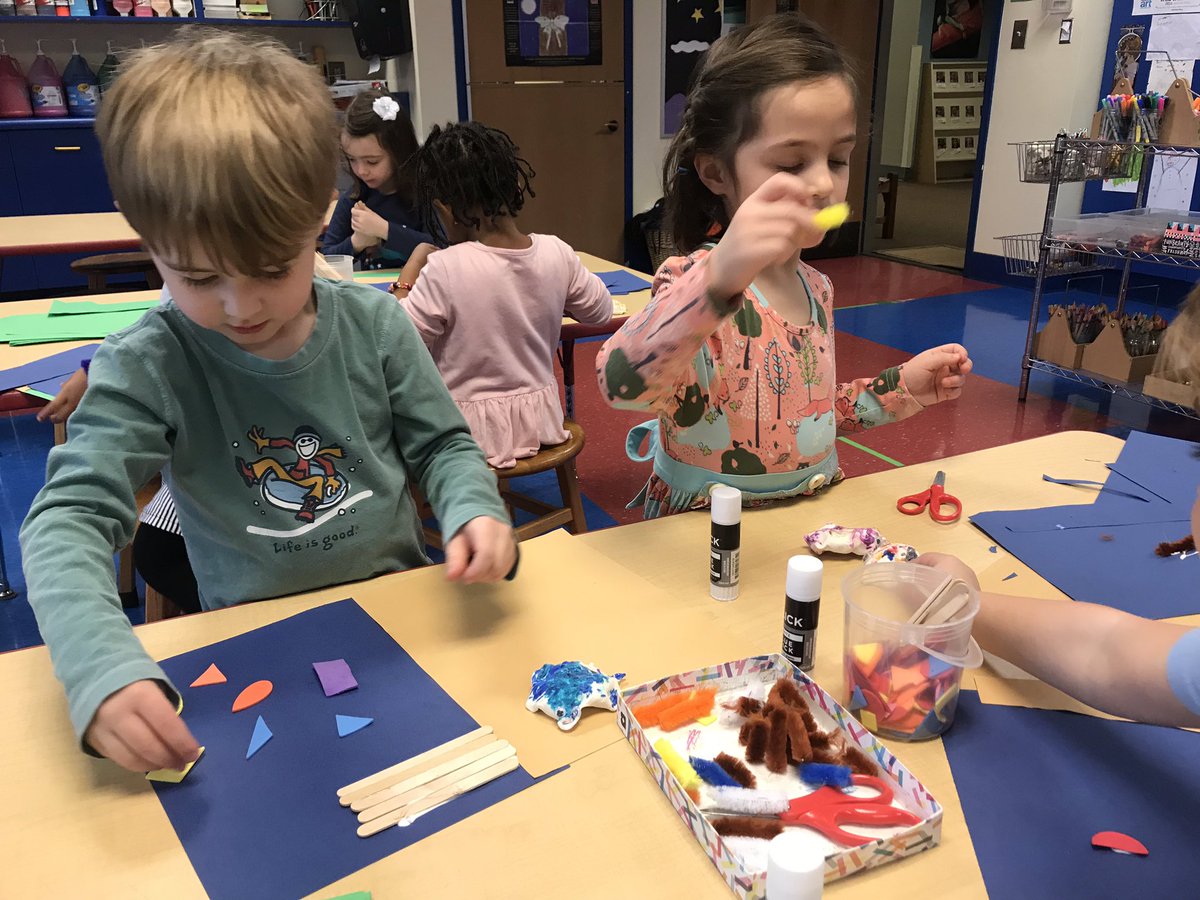 Early Learners are making habitats for their Model Magic turtles using paper, chenille stems, popsicle sticks, and more! #TrinityLearns