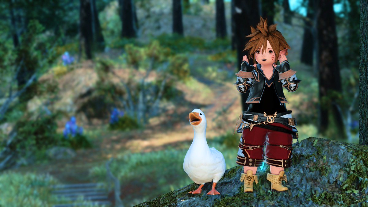 Status Update: 30 hours Kingdom Hearts 3 Hell. 

Possibly coming in the next series of #FFXIVMinionOutfits: Sora and Ugly Duckling as Donald 🤣

#FF14 #FinalFantasyXIV #ffxivsnaps #GPOSERS #lalafell #おはララ #ララフェル