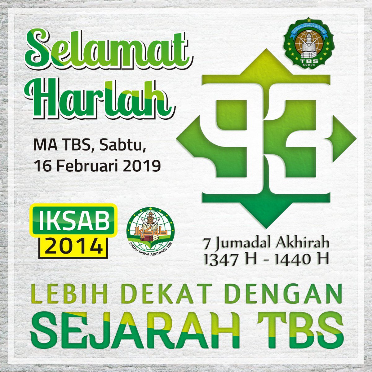 Harlah Madrasah TBS 

#MadrasahTBS
