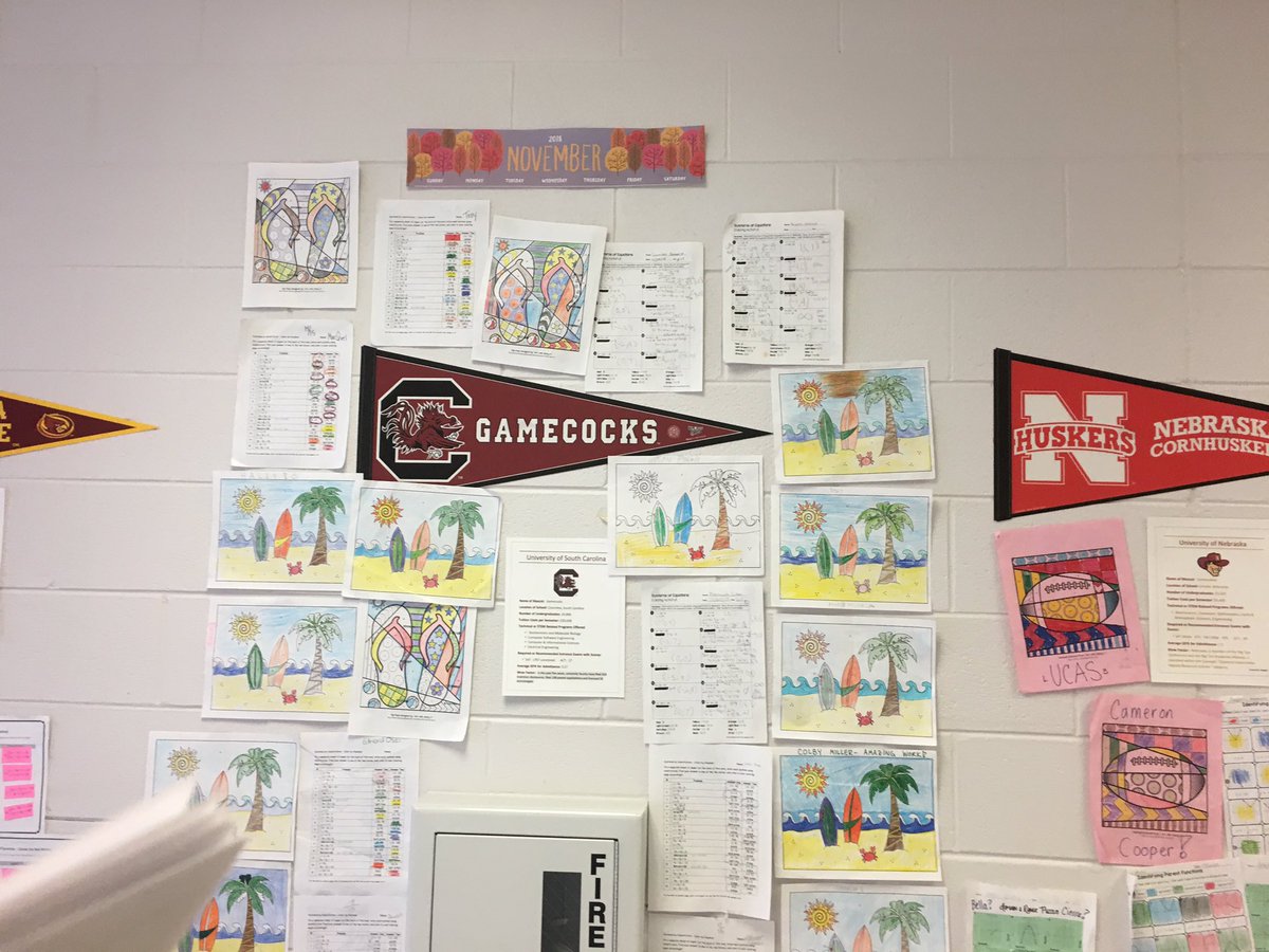 Life hack for posting current student work...use the top of a desk calendar to organize exemplar work @Tim3robin <a href="/sollerspt/">Sollers Point Tech</a>