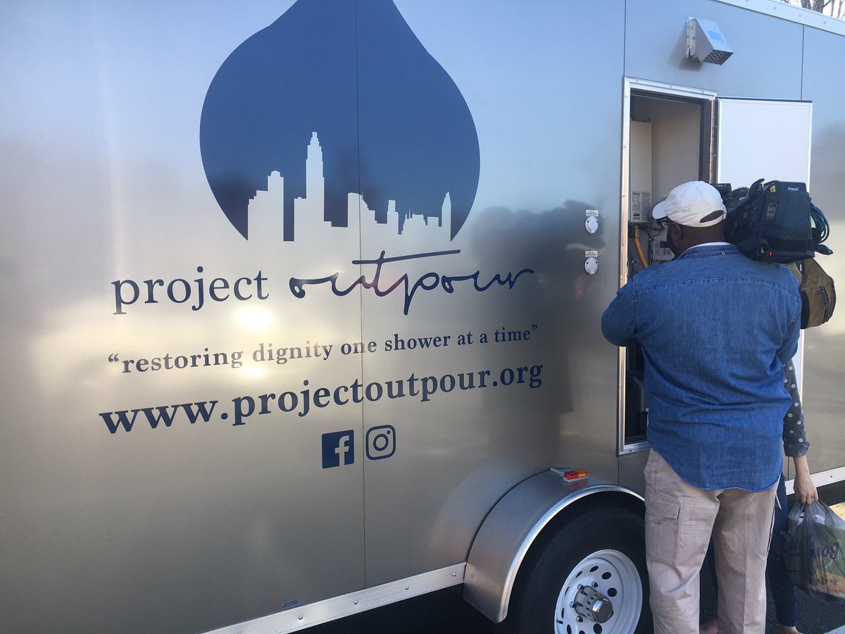 ElsaWSOC9's tweet image. Just finished a shoot for an upcoming #FamilyFocus. #ProjectOutpour is restoring dignity one shower at a time with this mobile unit for our homeless neighbors. Details to come...stay tuned! @wsoctv