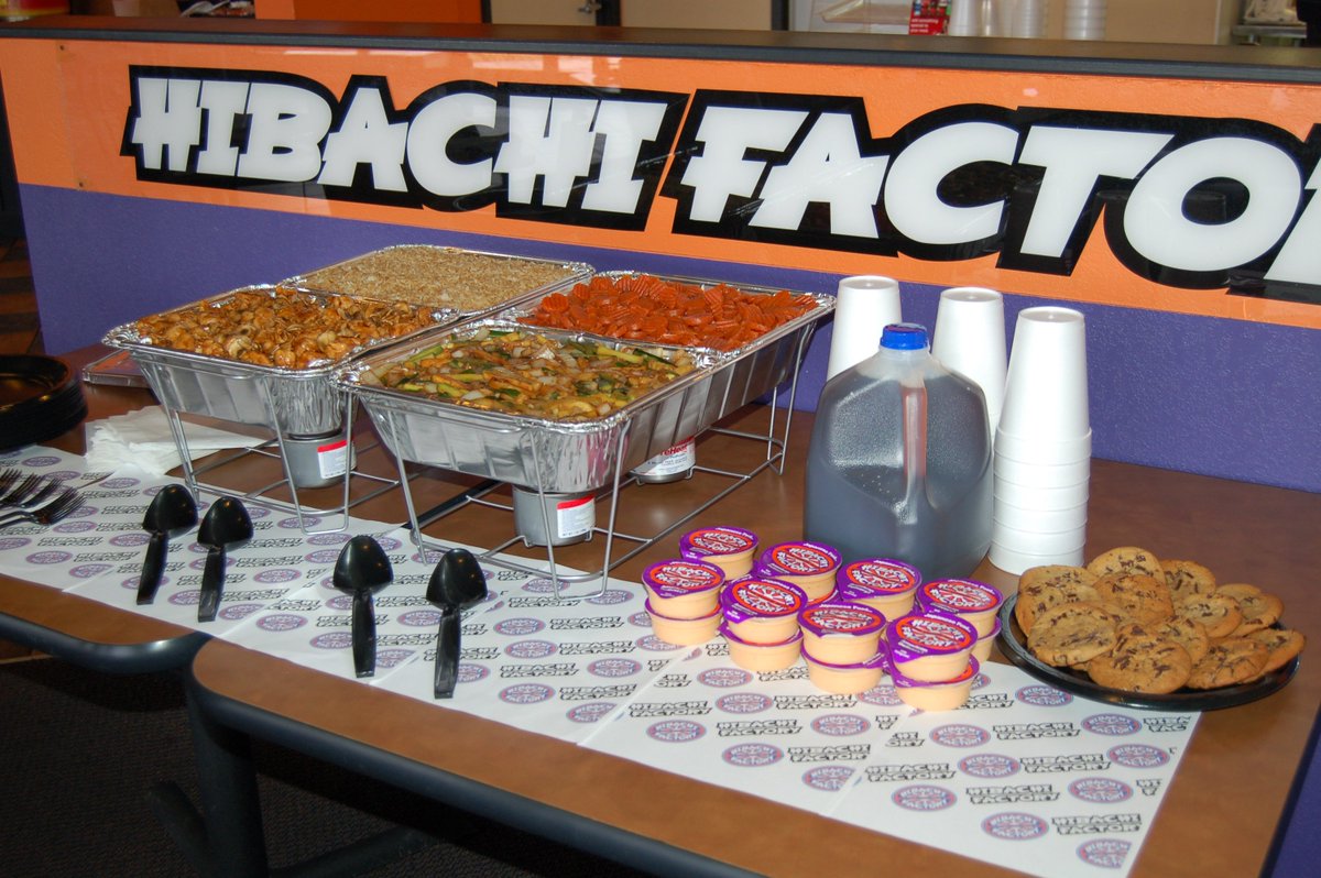 HibachiFactory's tweet photo. Need to feed a Large Group? Hibachi can Cater for You!!  Delicious &amp; Different -- Delivered! We will deliver and setup everything you need for a successful event or meeting! Call our stores for info. &amp; ordering. (West Knox 539-2555 or UT/Campus 521-6555) https://t.co/DWg9RBrV5z https://t.co/0SpRgdJ3Ns
