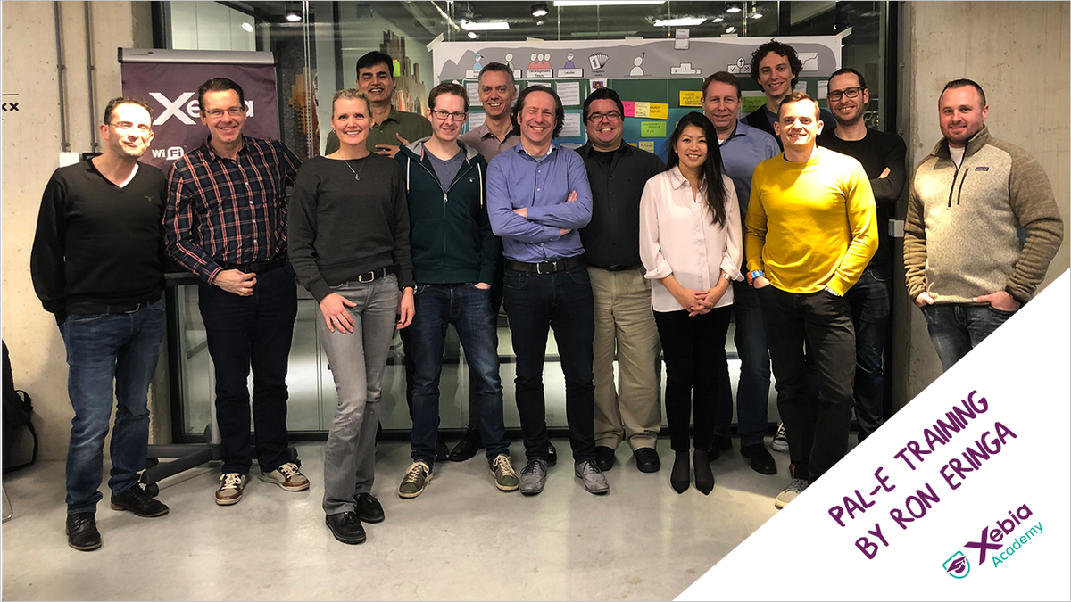 XebiaAcademy's tweet photo. Thank you, @roneringa &amp; @laurensbonnema, for teaching this group about the transition to an agile way of working! Their next @Scrumdotorg Professional Agile Leadership Essentials 2.0 (PAL-E) training course is on April 8th &amp; 9th → https://t.co/grrdqzBSf2 https://t.co/TCUAvtHShb