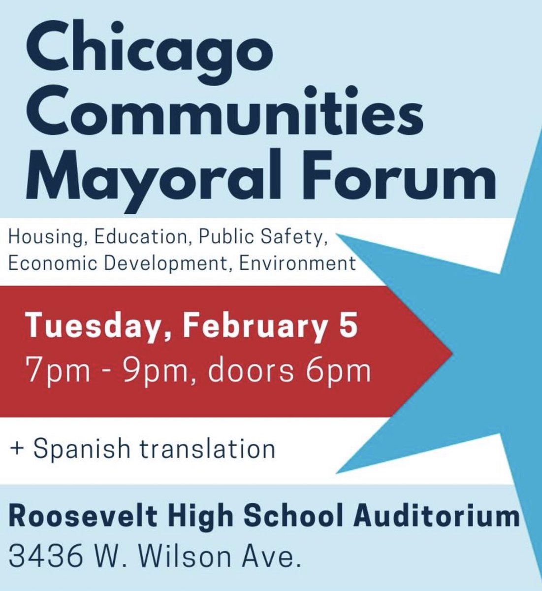 apccchgo's tweet image. Don’t forget!

Tonight there is a Mayoral Candidate forum at @RHSChicago. Take this opportunity to learn more about those running for election February 26th!

For more details click here:
facebook.com/events/2227435…