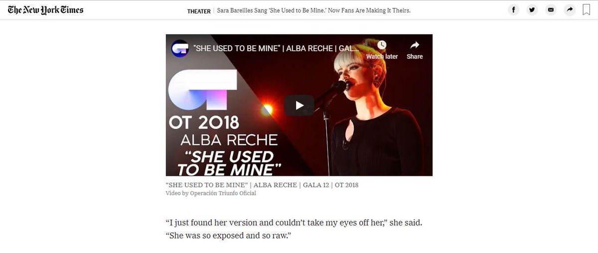 AlbaRecheINTL's tweet photo. When a big media like @nytimes finally acknowledge the Spanish Rising Star @albarecheot2018 
.
**This is the first Alba's news that i don't have to bother to translate
#albareche #OT2018 https://t.co/vR959tMI33