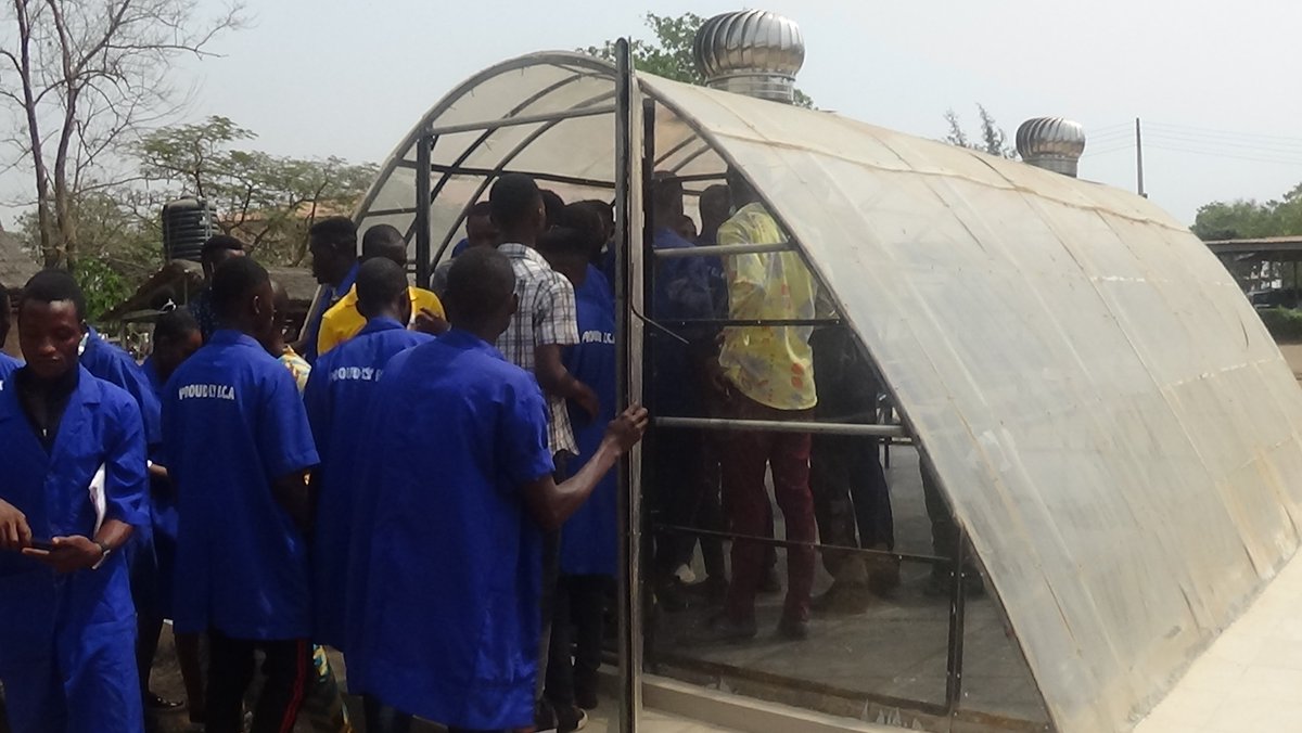 NSPRI's tweet photo. The know-how of Yam Barn, Wooden Maize Cribs, Parabolic Solar Dryer and Evaporated Cooling System by Eng. Adeiza Andrew https://t.co/QOXOvcS2qT